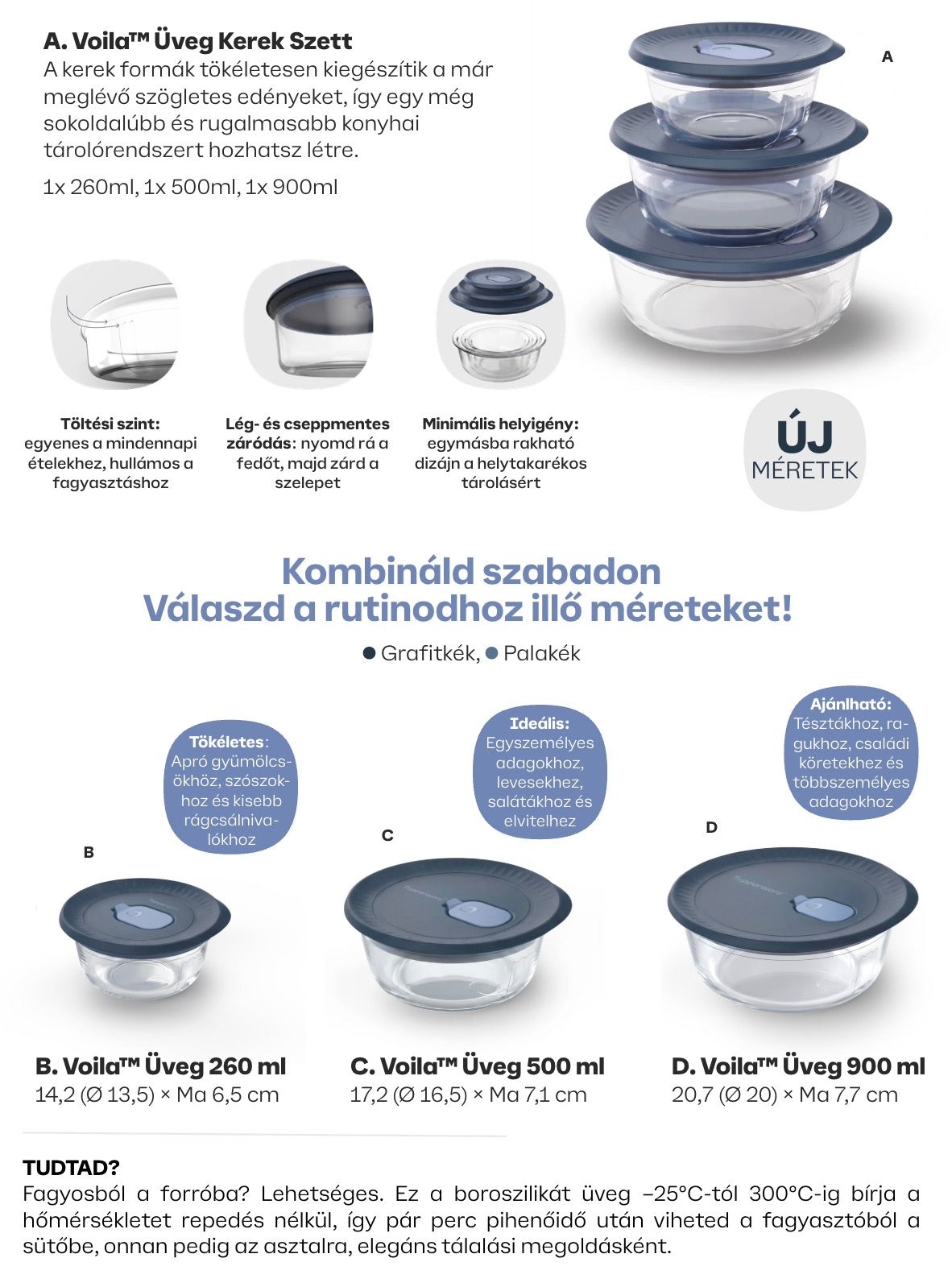 Voila™ Üveg 500ml (Kerek)